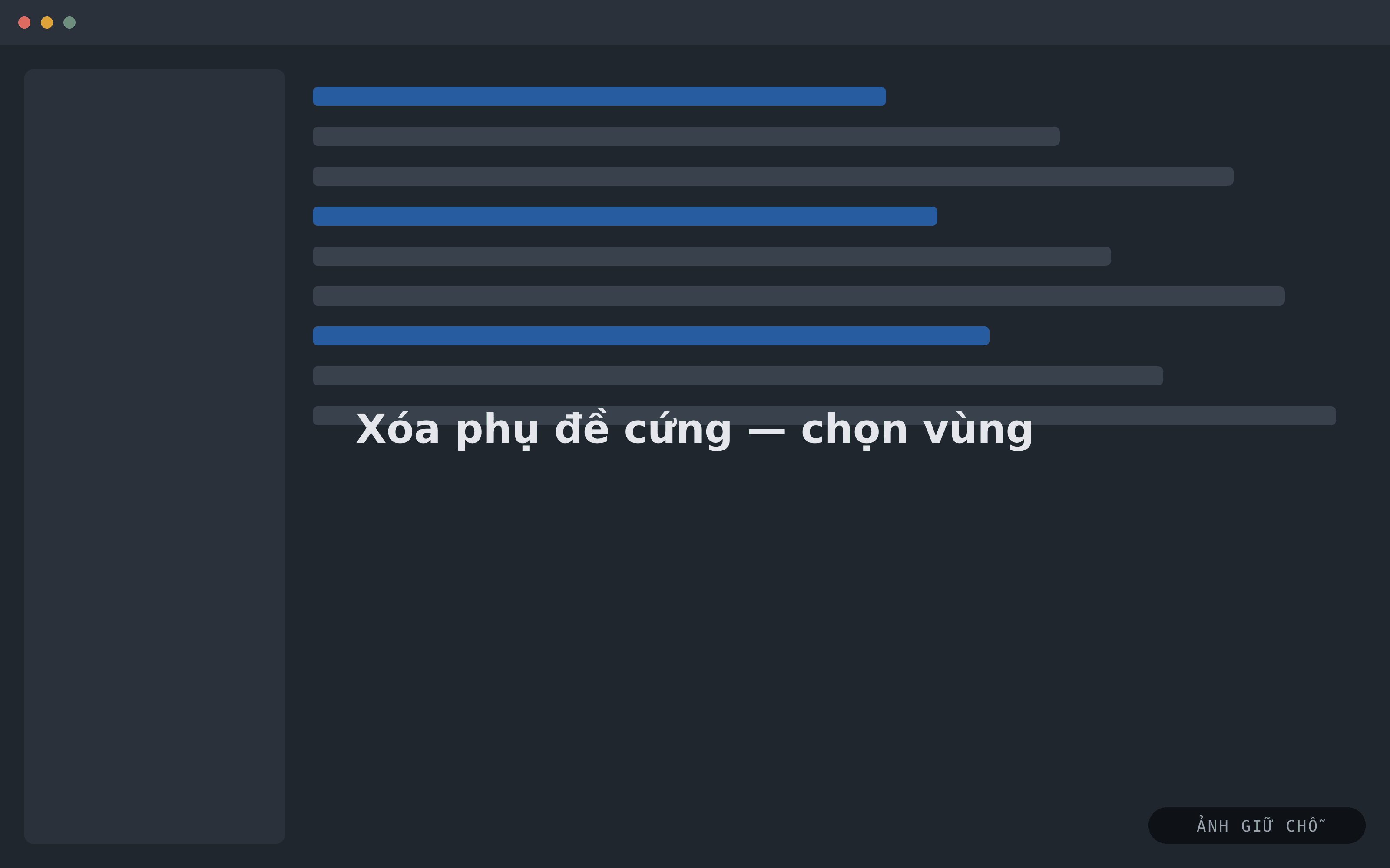 DHB Render - xóa phụ đề cứng, chọn vùng phụ đề trên video